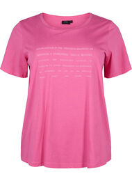 T-shirt met tekstmotief, Shocking Pink W.Pink