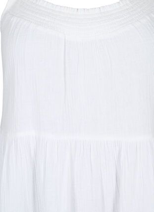 Effen katoenen jurk met bandjes, Bright White, Packshot image number 2