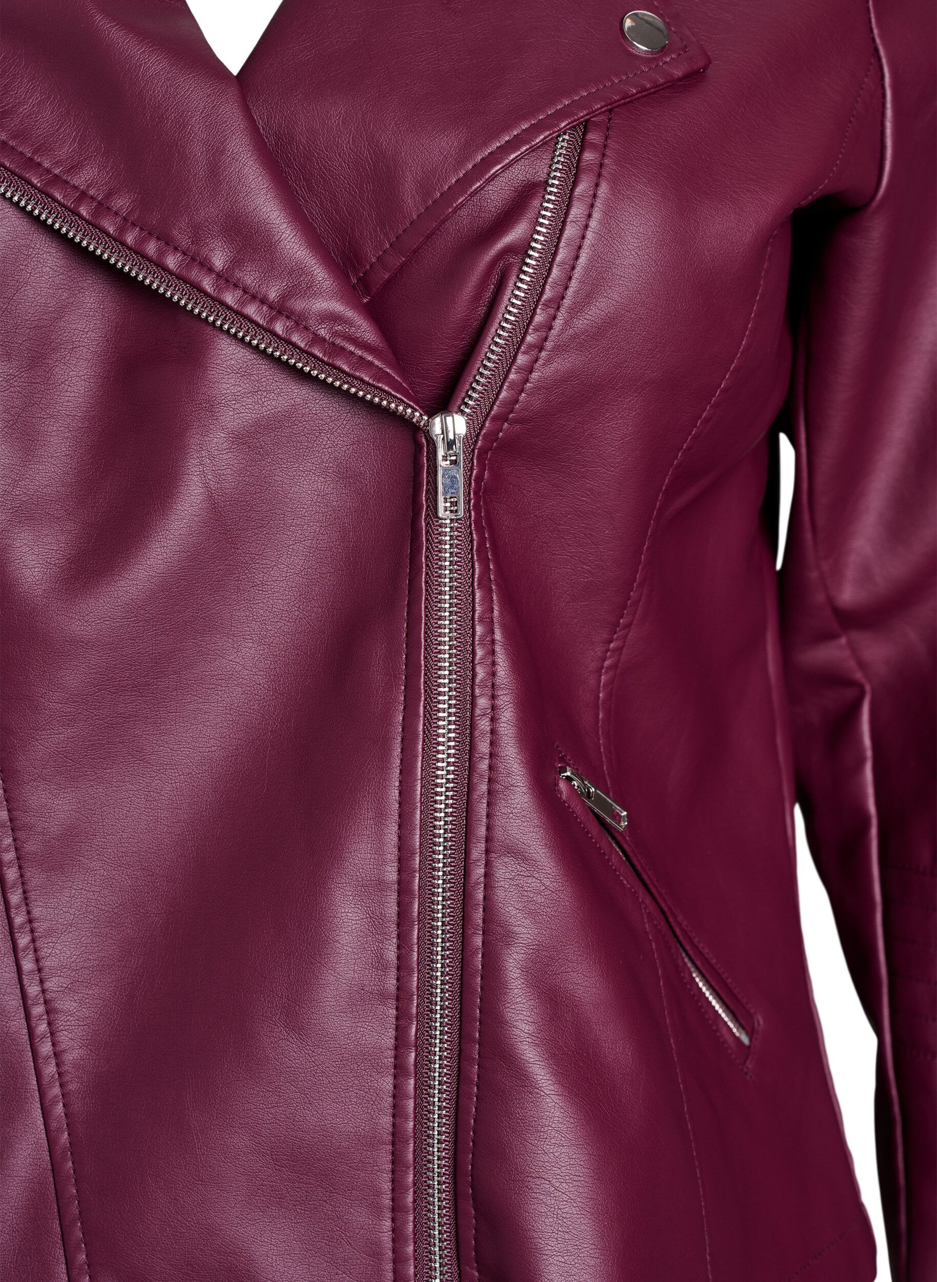 ZizziImitatieleer bikerjack, Rood, Packshot image number 2