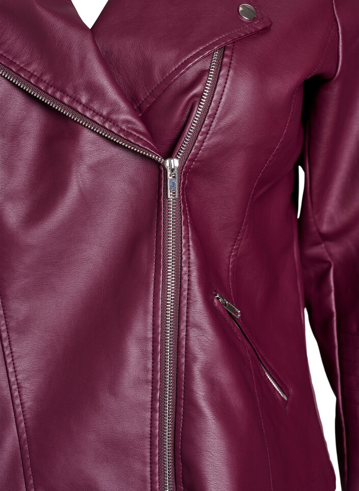 Imitatieleer bikerjack, Rood, Packshot image number 2