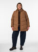 Halflange pufferjas met capuchon, Bruin, Model image number 1