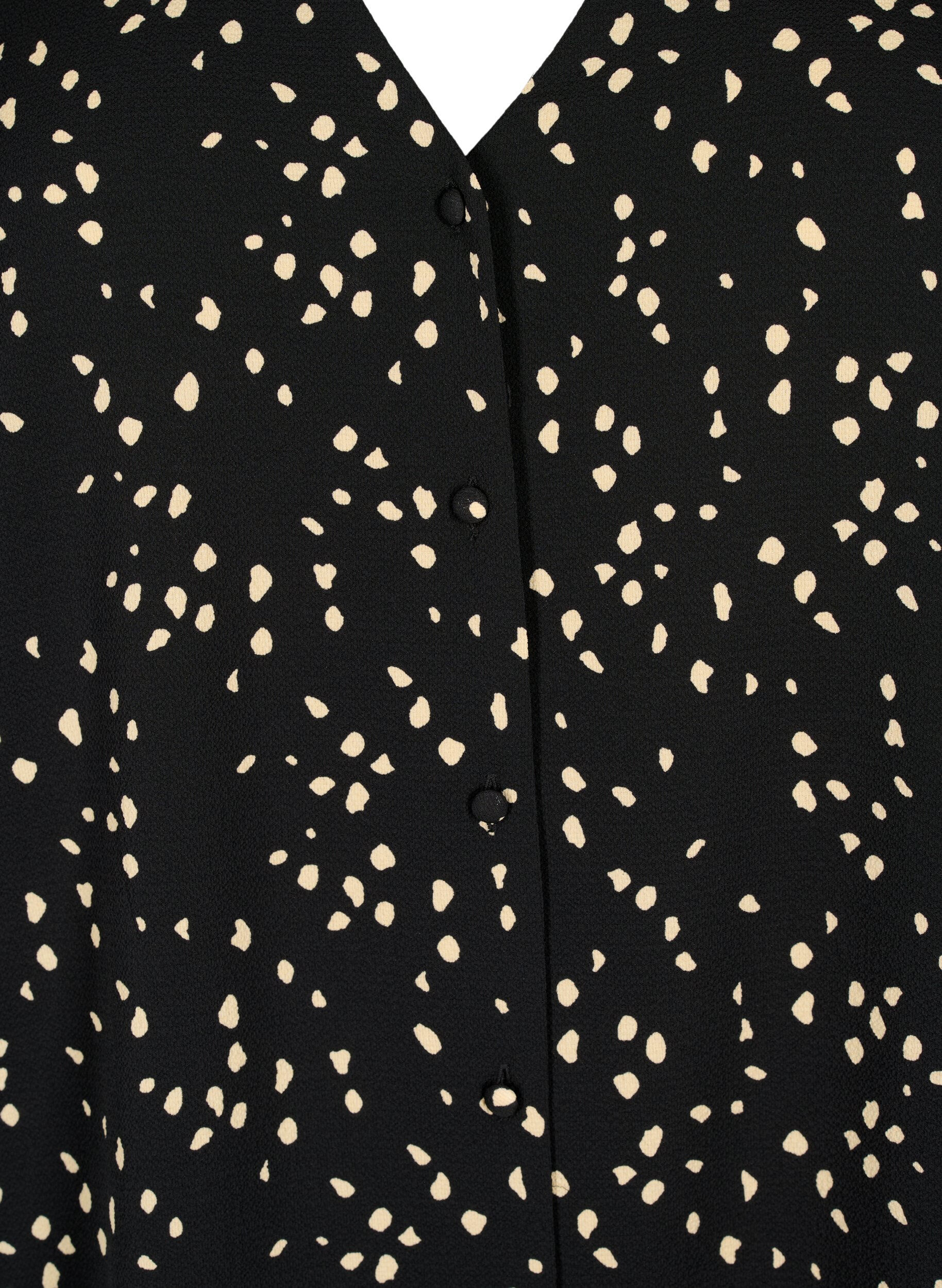 Zizzi Shirtblouse met V-hals en print, Black Dot AOP, Packshot image number 2