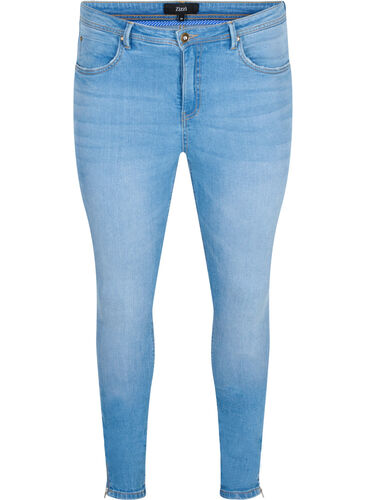 Super slim Amy jeans met rits, Light blue, Packshot image number 0