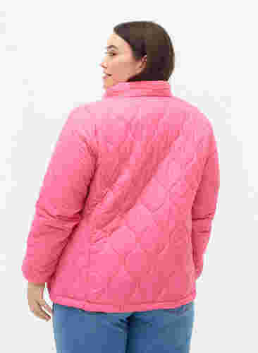 Doorgestikte jas met rits en zakken, Hot Pink, Model image number 1