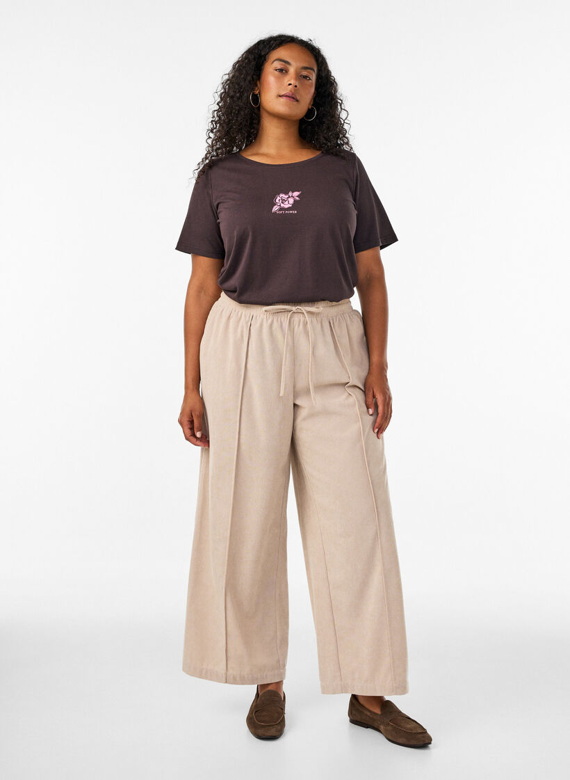 T-shirt met print, Bruin, Model image number 1