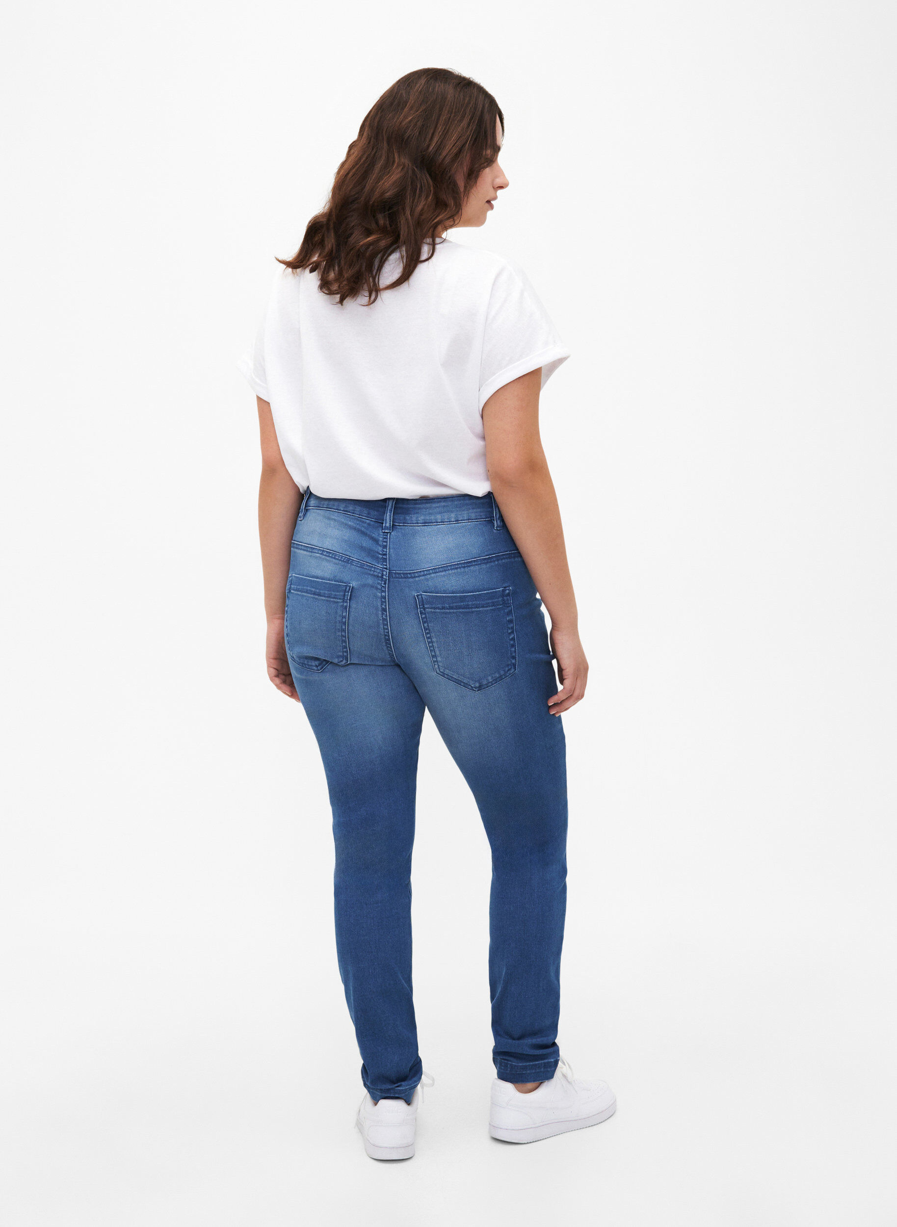 Zizzi Viona jeans met normale taille, Blauw, Model image number 1