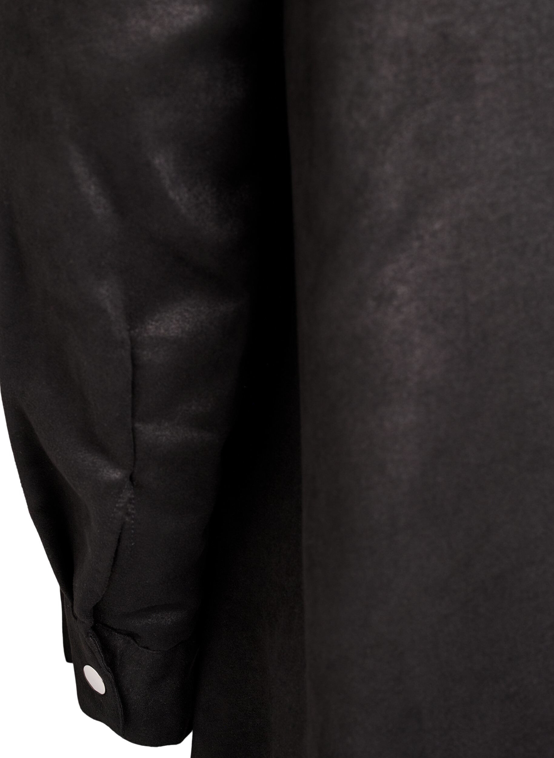 Zizzi Lang overhemd van imitatie-su&egrave;de met rits, Zwart, Packshot image number 3