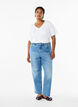 Straight-fit jeans met hoge taille, Blauw, Model image number 0