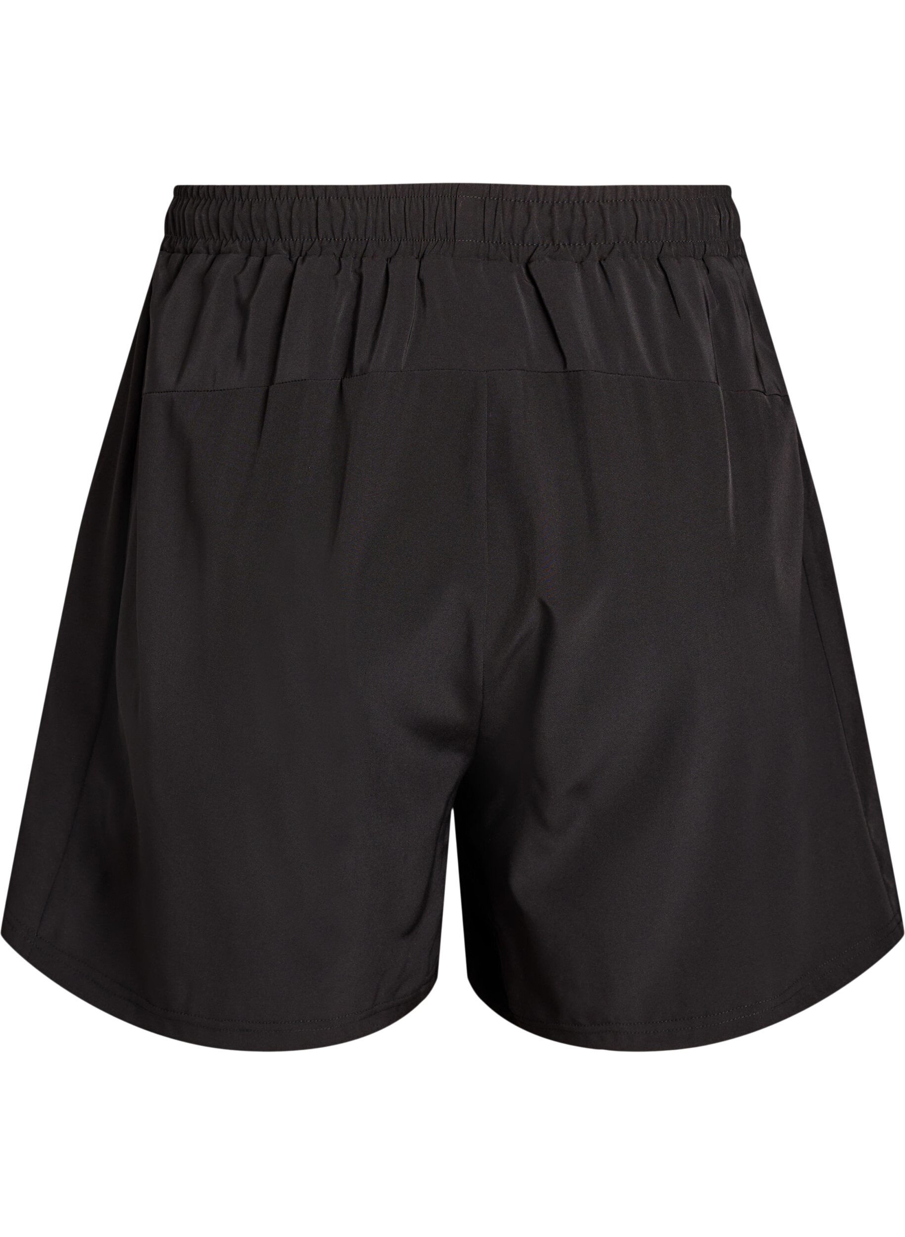 Zizzi Trainingshort met binnenbroek en telefoonzakje, Zwart, Packshot image number 1