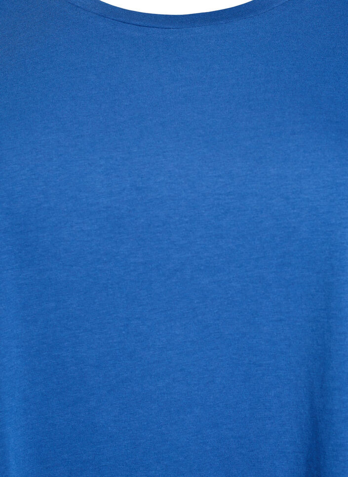 T-shirt met korte mouwen van katoenmix, Blauw, Packshot image number 2