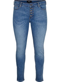 Sanna jeans met superslanke pasvorm en knoopsluiting