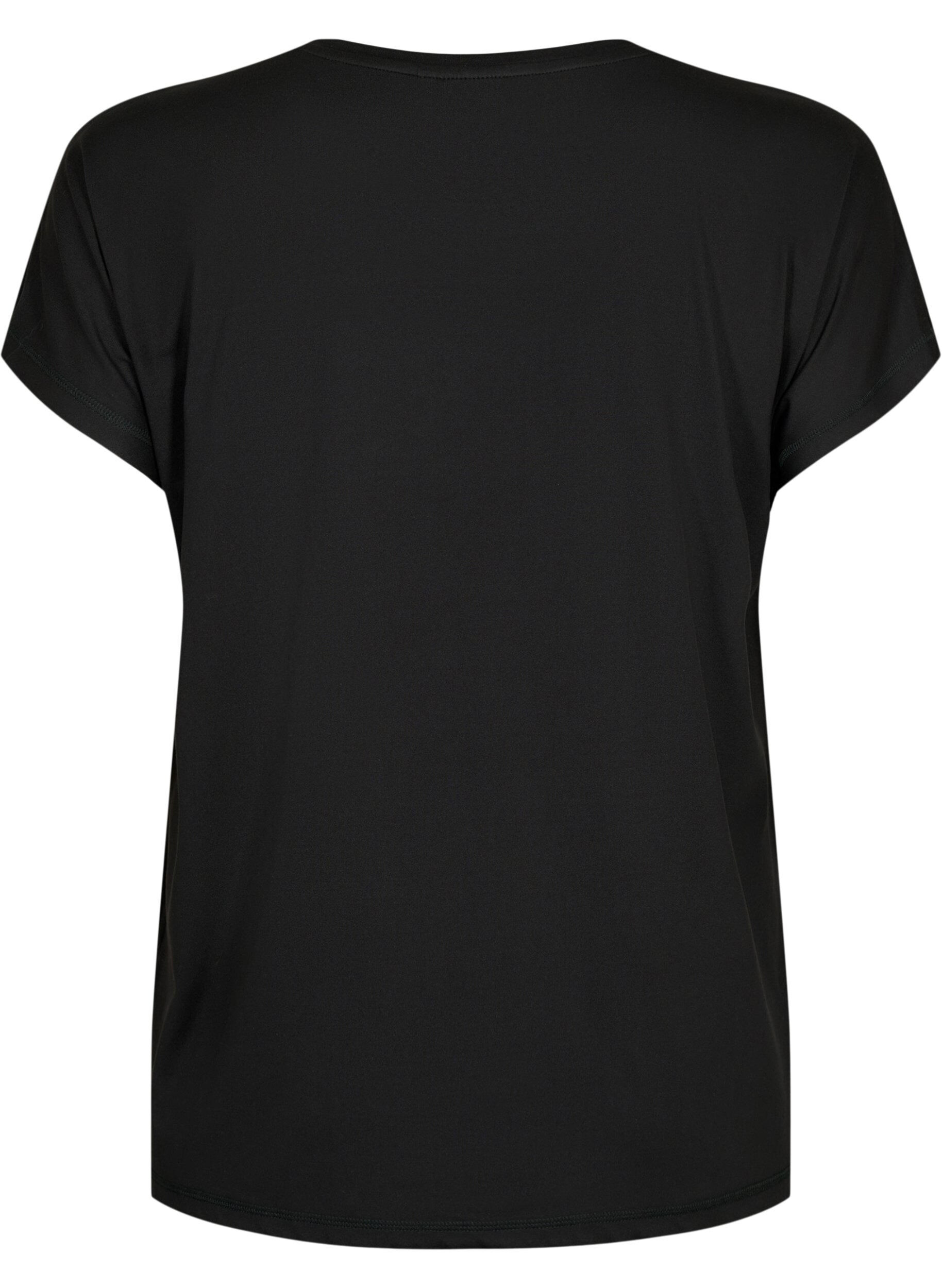 Zizzi Trainings-T-shirt met ronde hals, Black, Packshot image number 1