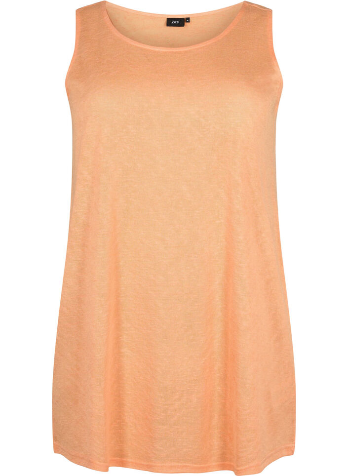 Top met structuur en ronde hals, Mock Orange, Packshot image number 0