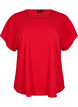 Blouse met korte mouwen en een ronde halslijn, Rood, Packshot image number 0