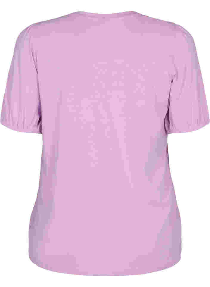 Katoenen t-shirt met 2/4 mouwen, Lupine, Packshot image number 1