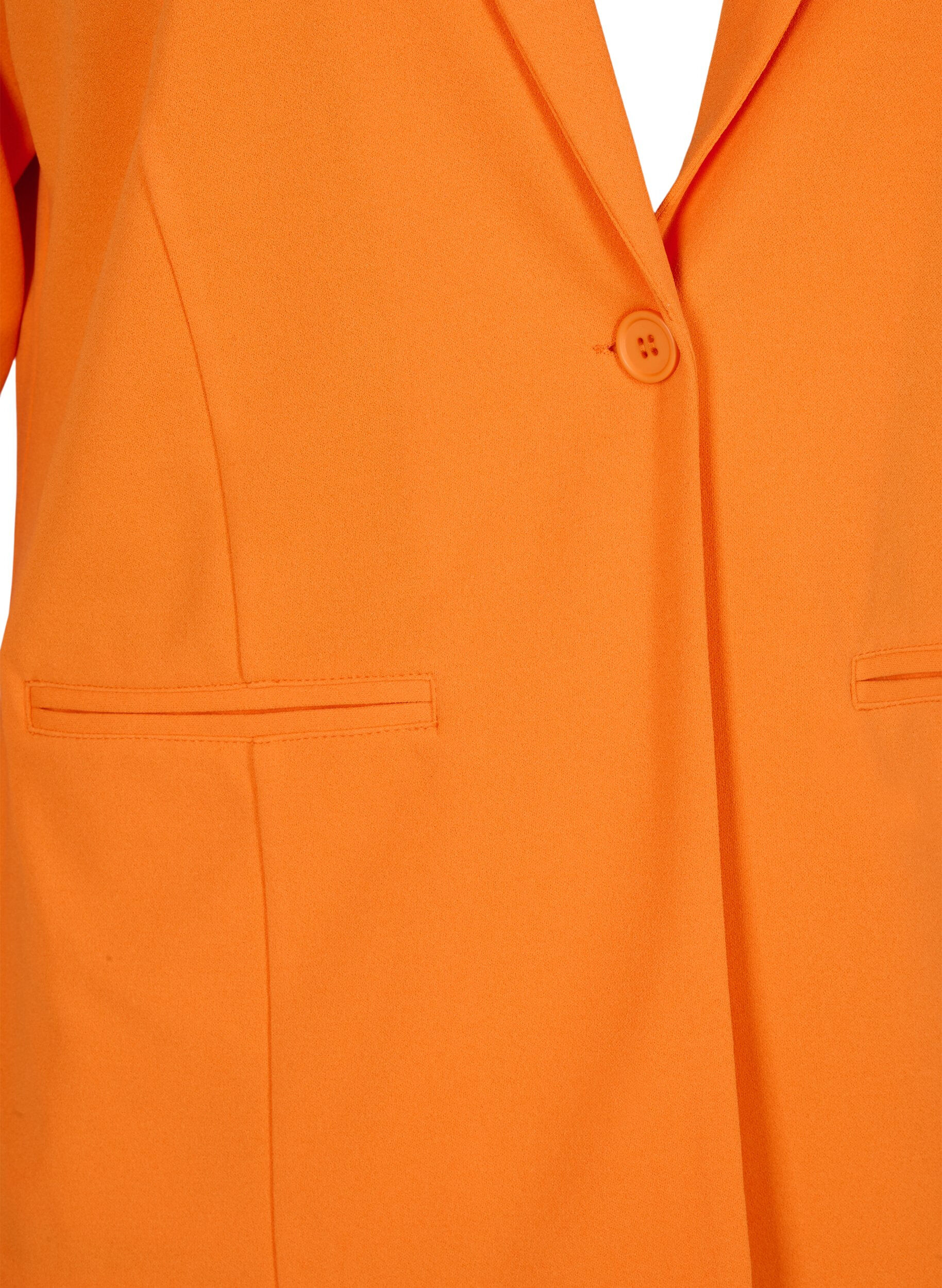 Zizzi Blazer met zakken, Vibrant Orange, Packshot image number 2