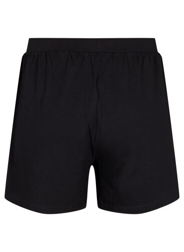 Losse pyjama shorts van katoenmix, Black, Packshot image number 1