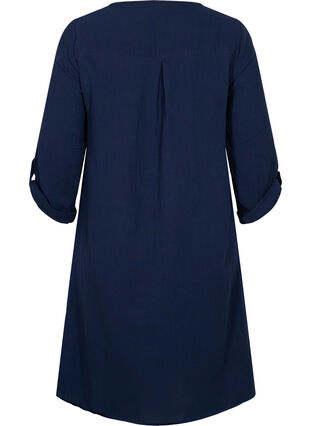 Katoenen jurk met 3/4 mouwen, Navy Blazer, Packshot image number 1