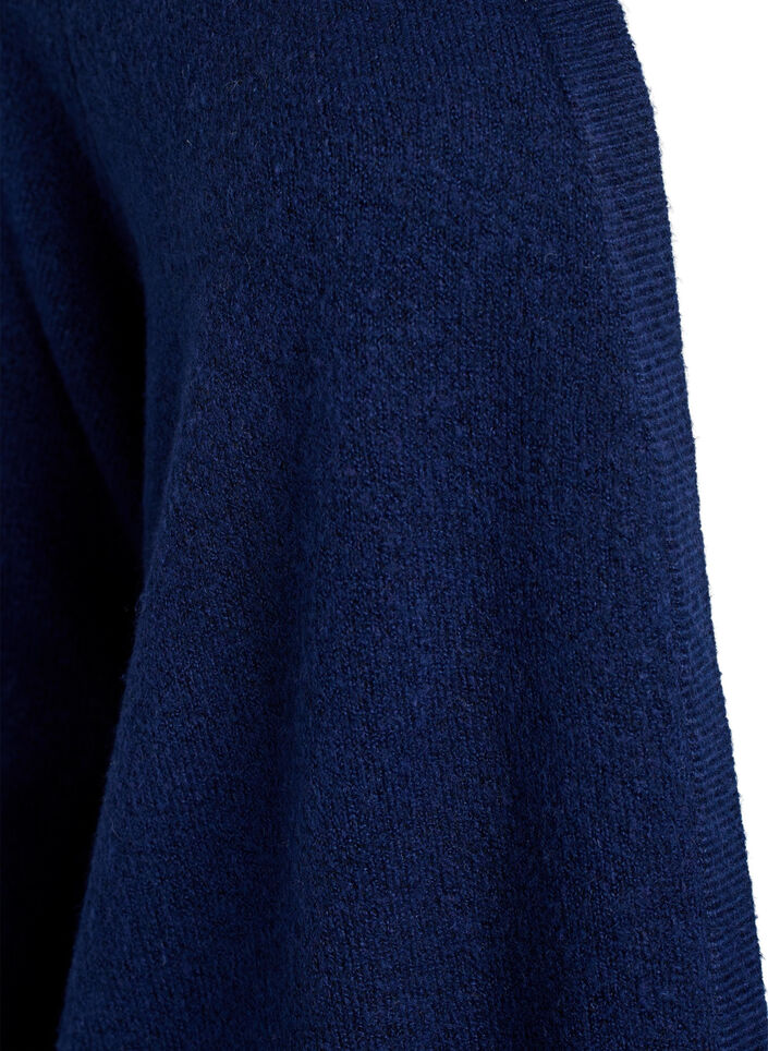 Geribd gebreid vest met zakken, Blauw, Packshot image number 2