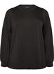 Jersey blouse met lange mouwen en een ronde hals, Zwart, Packshot image number 0