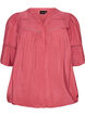 Viscose blouse met plooien en balloneffect, Roze, Packshot image number 0