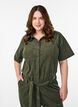 Corduroy jumpsuit met straight-fit broekspijpen, Groen, Model image number 2