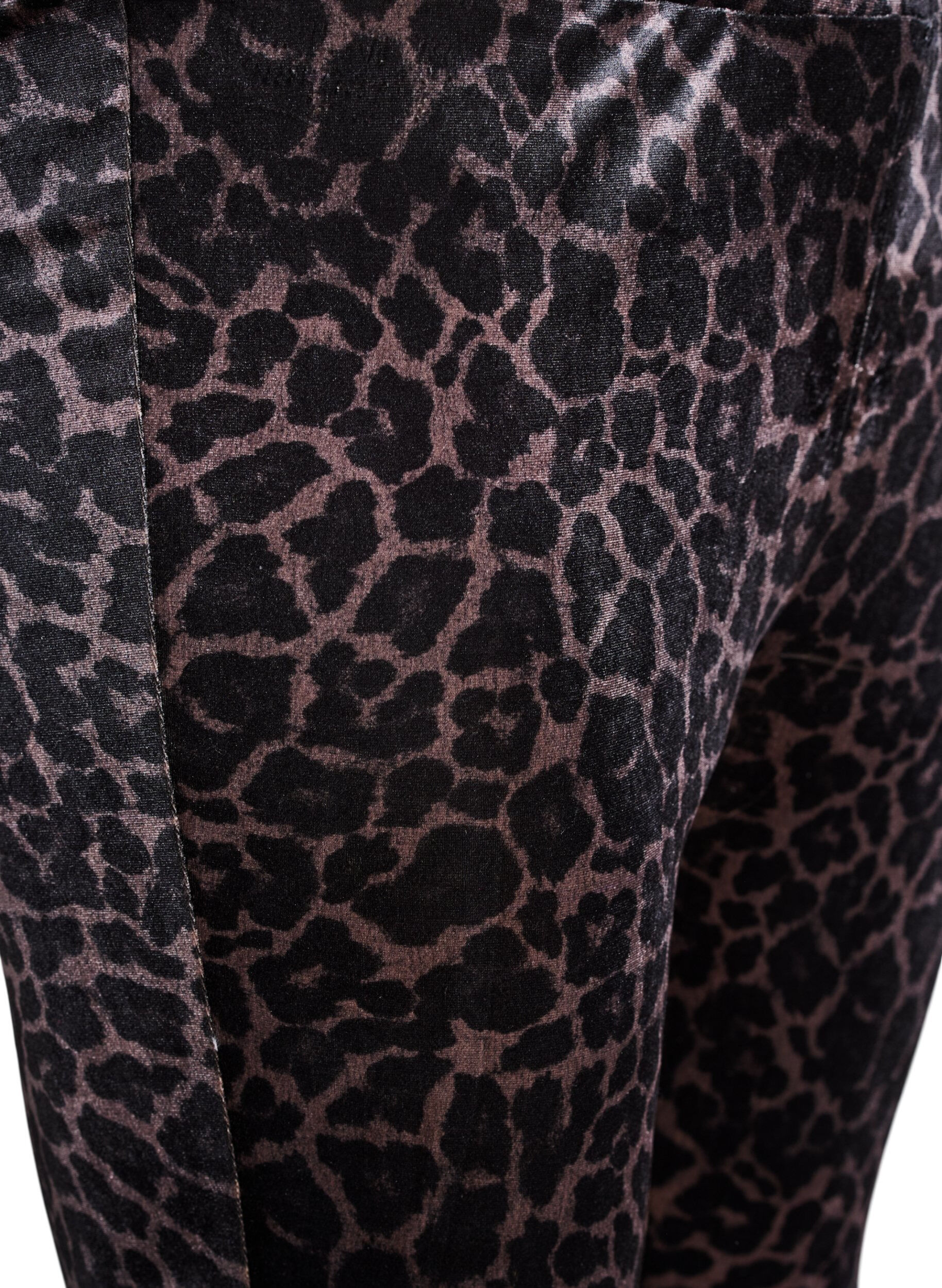 Zizzi Velour leggings met luipaardpatroon, Bruin, Packshot image number 2
