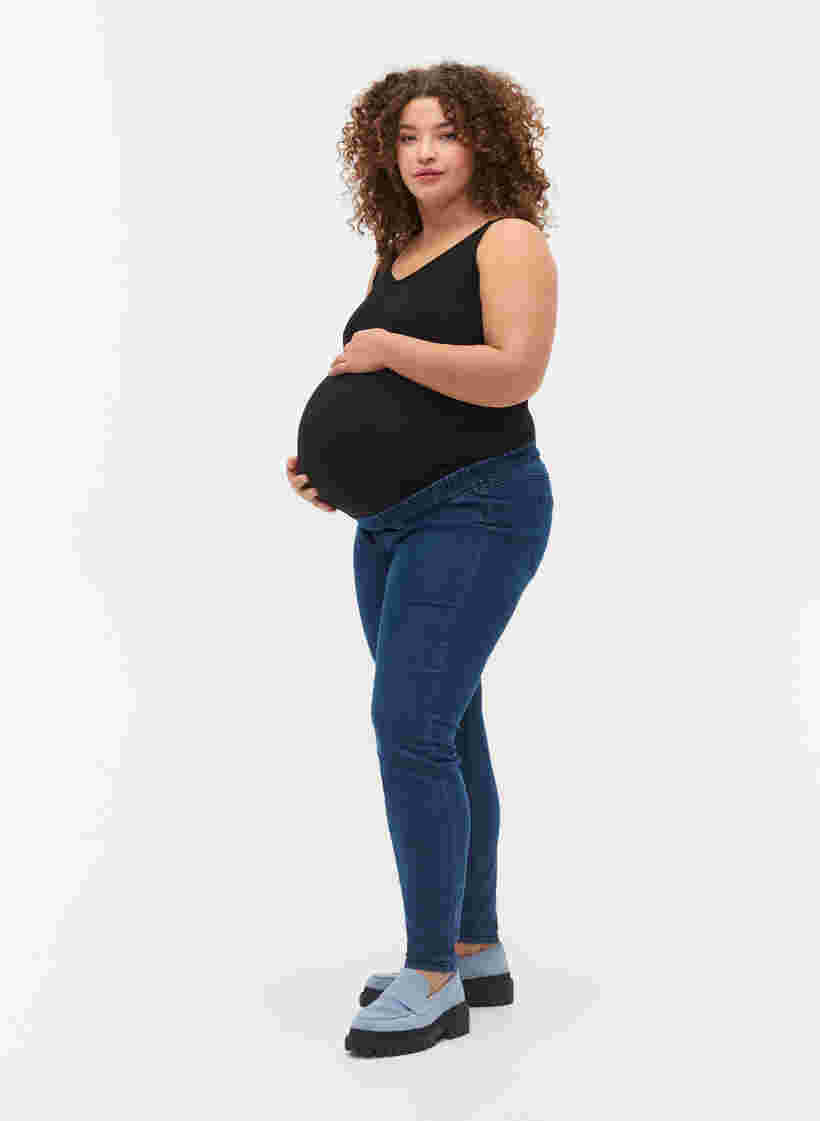 Zwangerschapsjeggings met achterzakken, Dark blue, Model