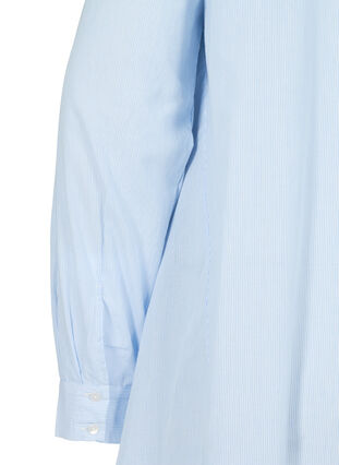 Katoenen blouse met strepen en ruches, Blue Stripe, Packshot image number 3
