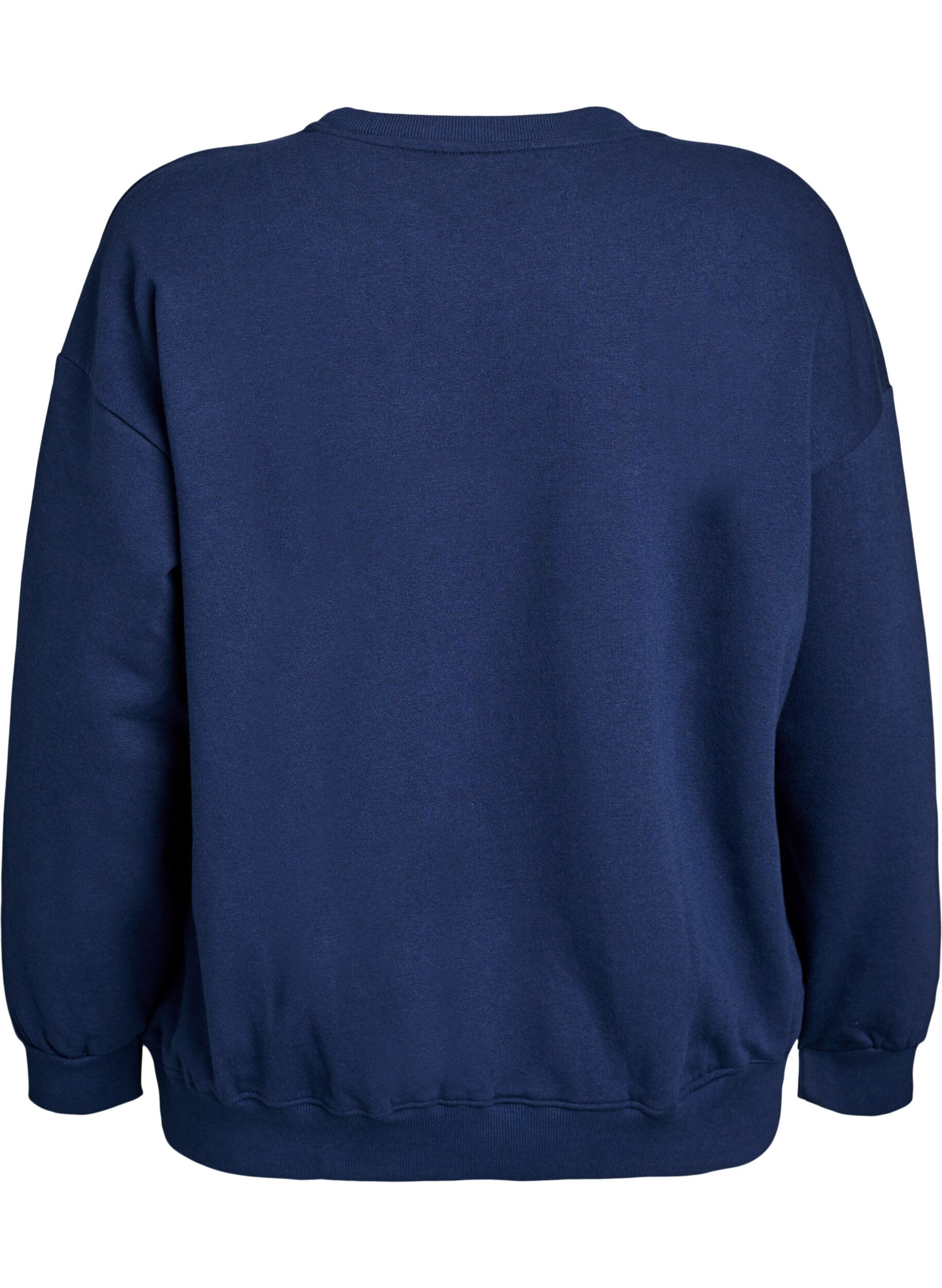 Zizzi Sweatshirt met motief, Blauw, Packshot image number 1