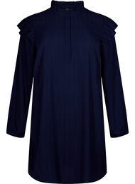 Kort jurkje met ruches en glitter, Blauw