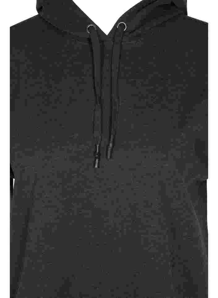 Sweaterjurk met capuchon en korte mouwen, Black DGM ASS, Packshot image number 2