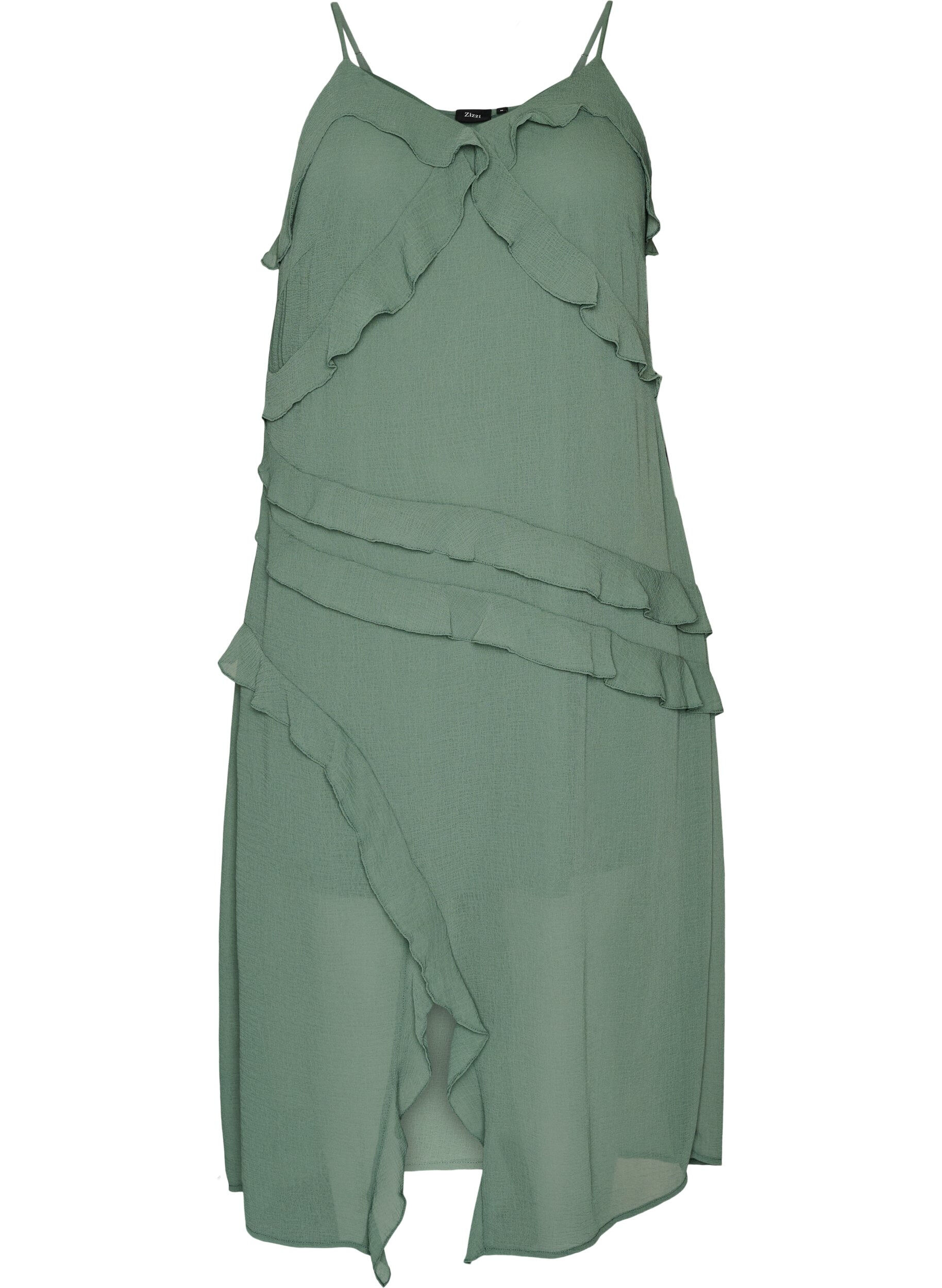 Chiffon jurk met asymmetrische ruches