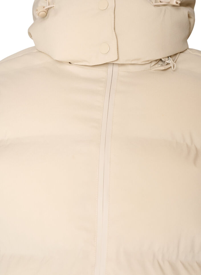 Korte gewatteerde jas met afneembare capuchon, Vanille, Packshot image number 2