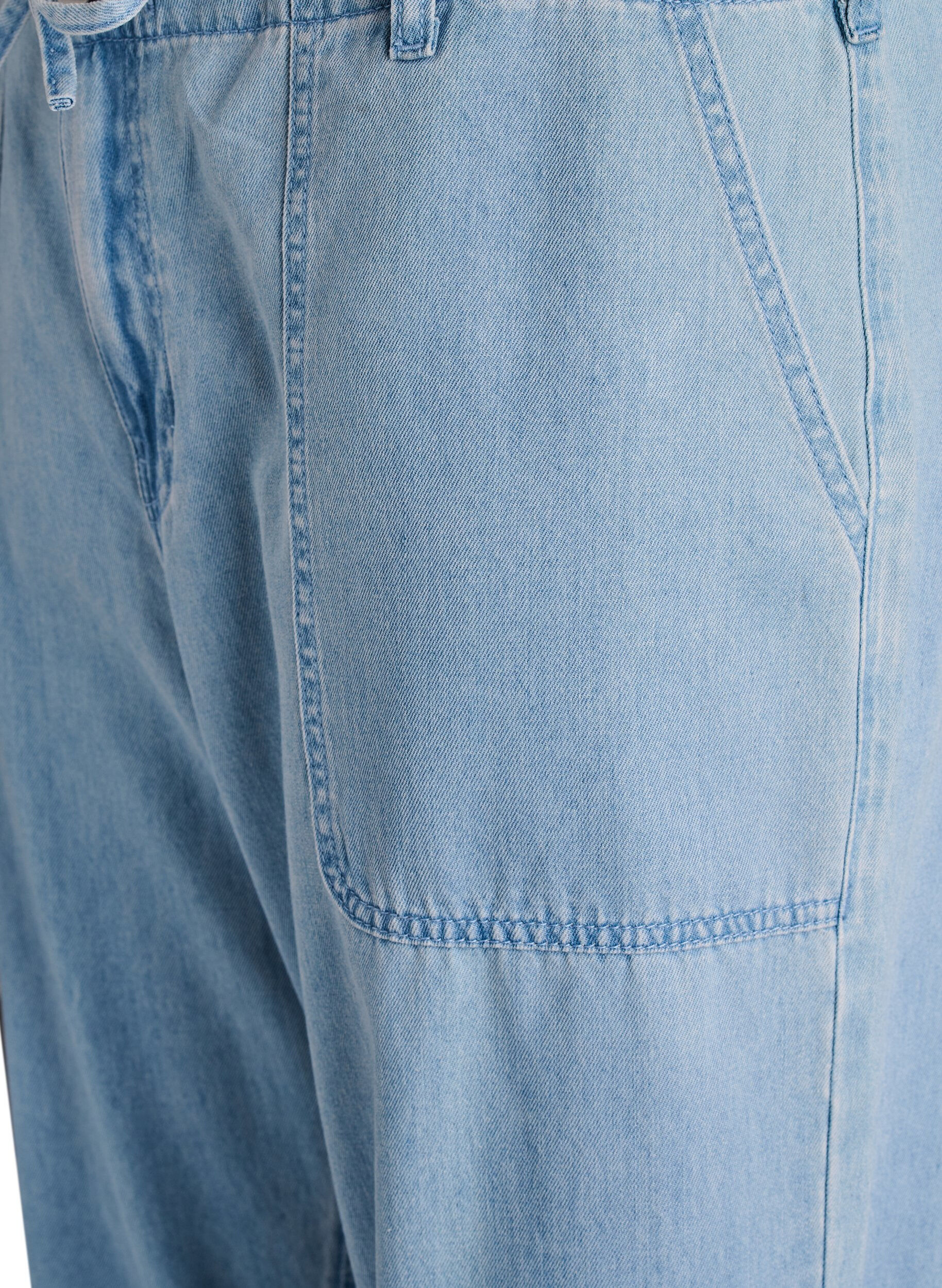 Zizzi High-waisted jeans met strikceintuur, Blauw, Packshot image number 2