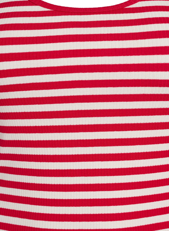 Gestreepte tanktop met een ribstructuur, Snow W. U.R.Stripe, Packshot image number 2