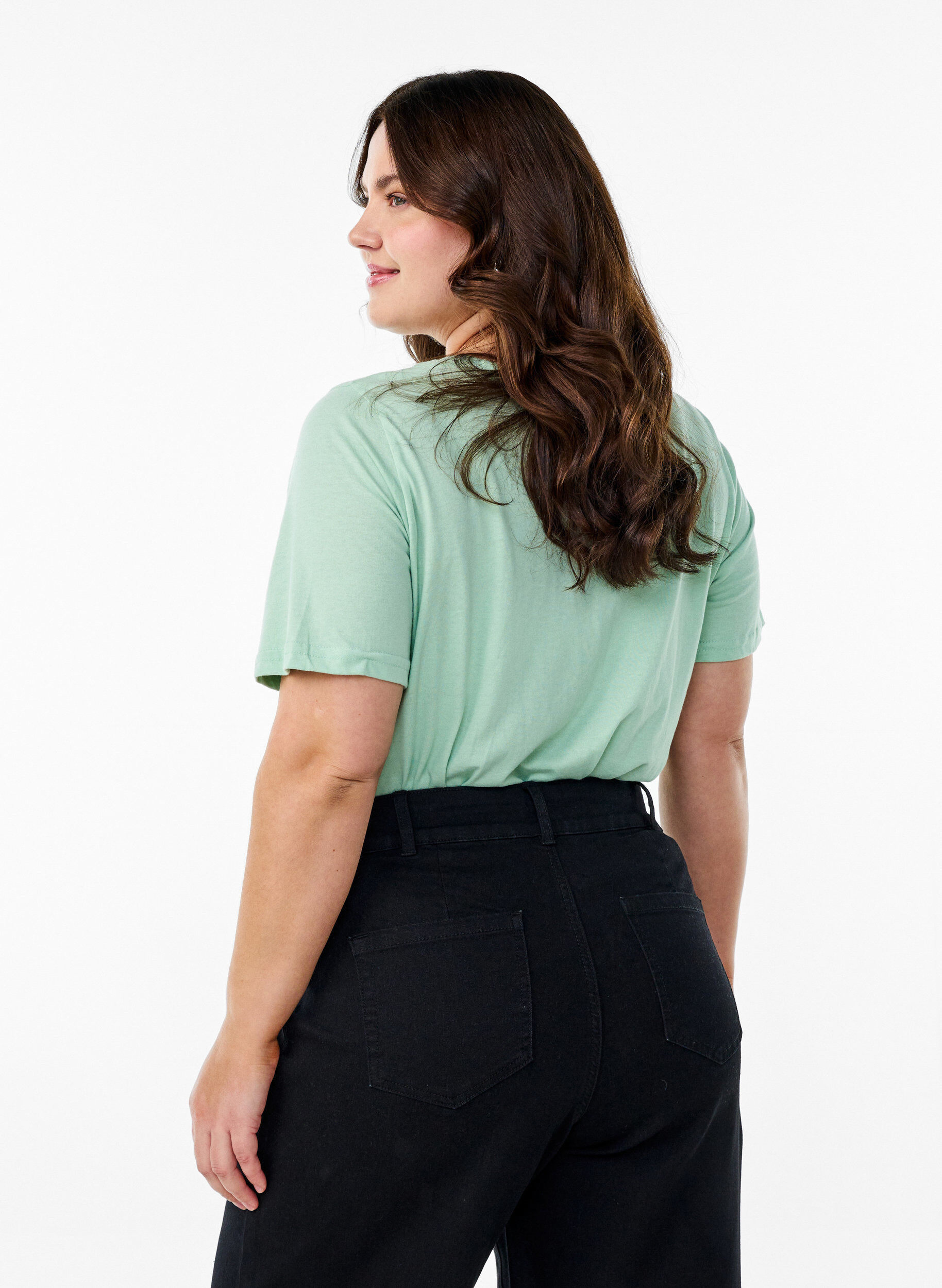 Zizzi FLASH - T-shirt met motief, Groen, Model image number 2