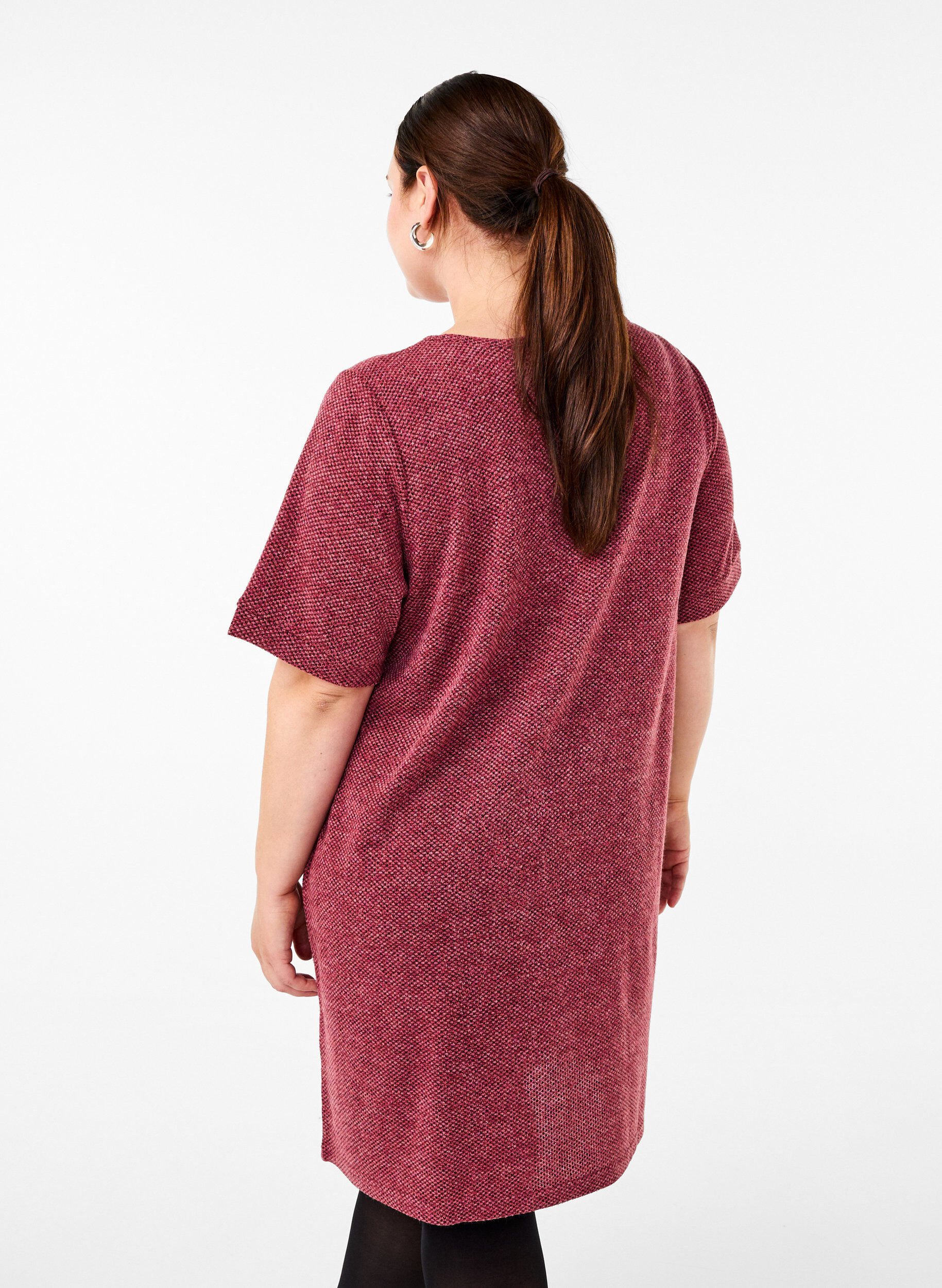 Zizzi T-shirtjurk met korte mouwen, Dry Rose, Model image number 1