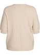 Gebreide blouse met structuurpatroon en korte mouwen, Beige, Packshot image number 1