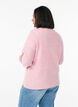 Geribde trui met pofmouwen en knopen, Rood, Model image number 2