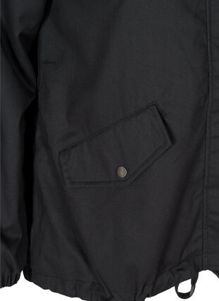 Korte jas met capuchon en zakken, Black, Packshot image number 3