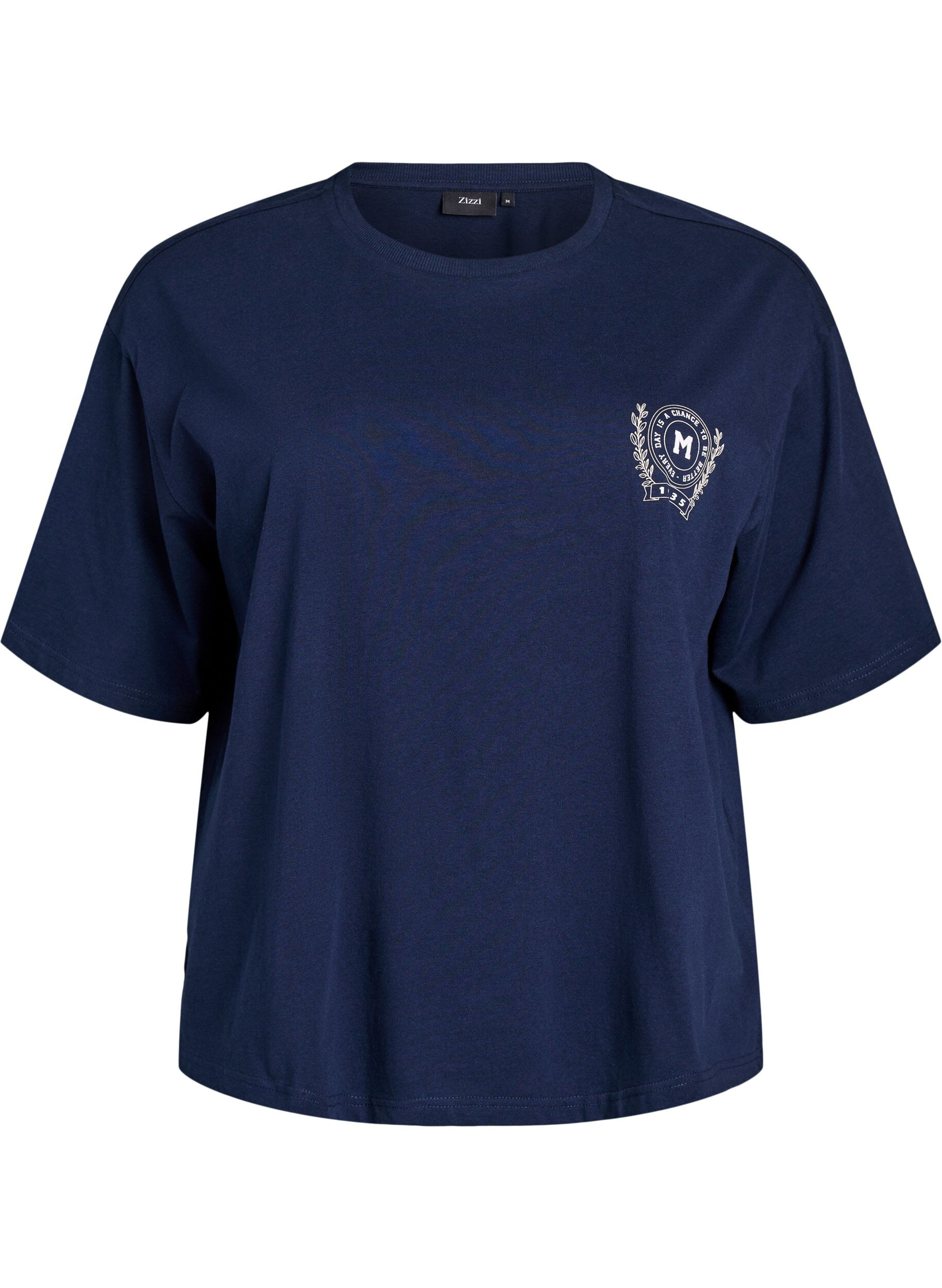 Zizzi Oversized T-shirt met rugprint, Blauw, Packshot image number 0