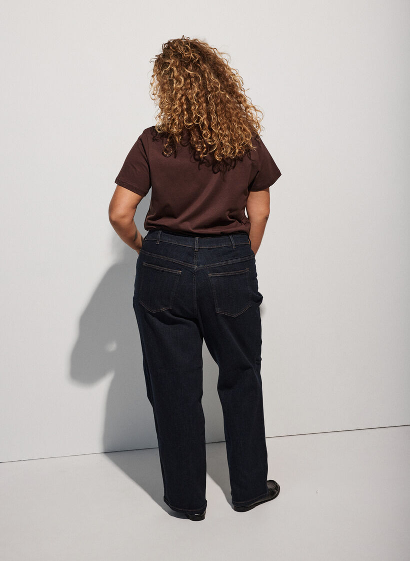 Katoenen T-shirt met print aan de voorkant, Bruin, Model image number 2