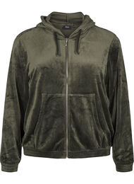 Velours vest met capuchon, Rosin