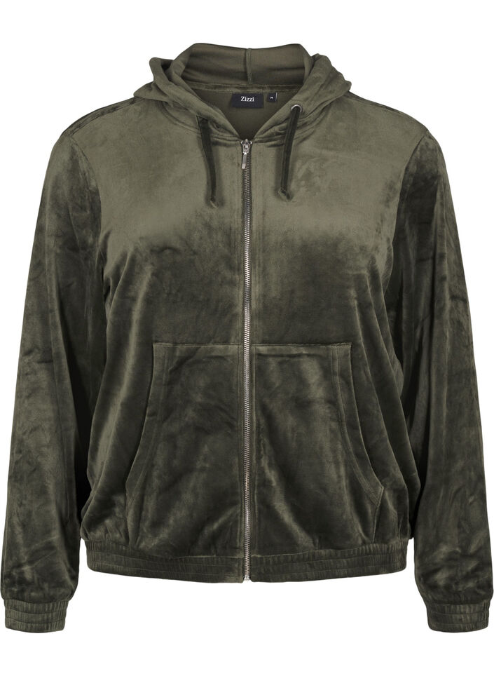 Velours vest met capuchon, Rosin, Packshot image number 0