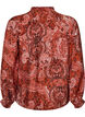 Viscose blouse met paisleyprint en ruches, Oranje, Packshot image number 1