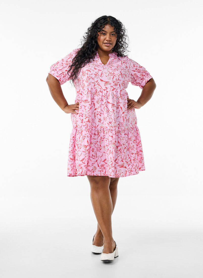 Korte A-lijn jurk, Paars, Model image number 1