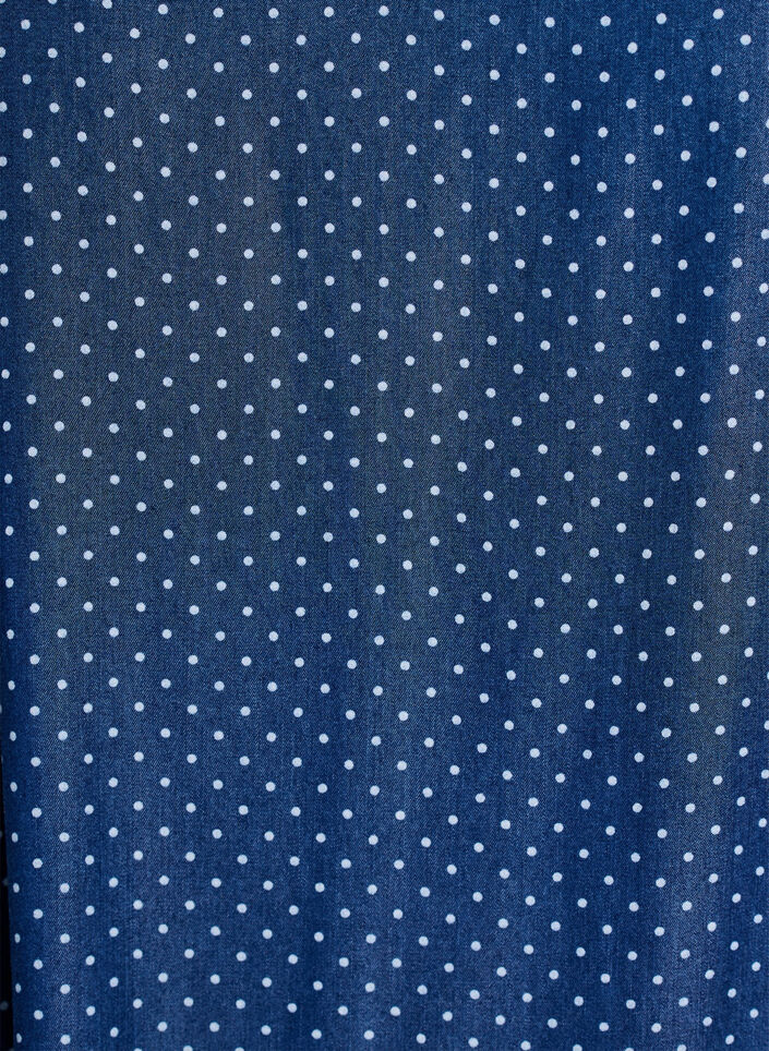 Knielange jurk met bandjes in TENCEL&trade; Lyocell met een denimlook, Blauw, Packshot image number 2