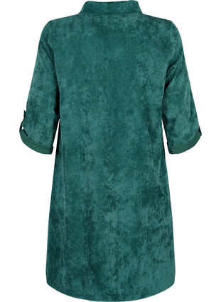 Fluwelen jurk met 3/4 mouwen en knopen, Deep Teal, Packshot image number 1