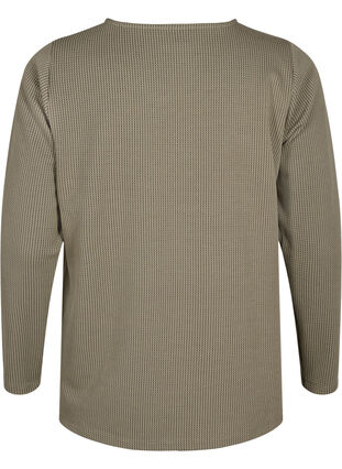 A-lijn blouse met textuur, Greige, Packshot image number 1